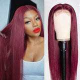 Amella Hair Straight Fake Scalp T-Part 4×4×0.75 Lace Closure Virgin Wigs for Black Women