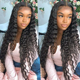 Amella Hair Deep Wave Hair Realistic Pre-plucked 360 Lace Frontal Wig for Women