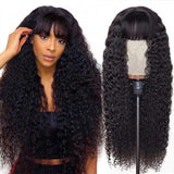 Amella Curly Hair Glueless Wig Human Hair Wigs With Bangs for women Virgin Hair Non Lace Wig