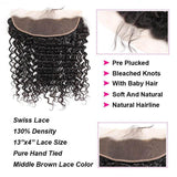 Deep Wave 4 Bundles With 13x4 Lace Frontal Brazilian Weave Hair - amellahair