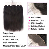 13x4 Ear To Ear Straight Human Hair Free Part Lace Frontal With Baby Hair - amellahair