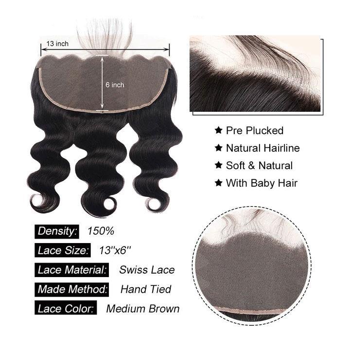 13x6 Ear To Ear Body Wave Lace Frontal Closure On Sale - amellahair
