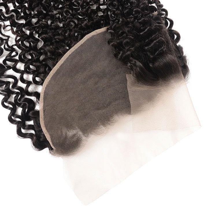 Curly Hair 13x6 Frontal Lace Closure with Baby Hair Virgin Human Hair - amellahair
