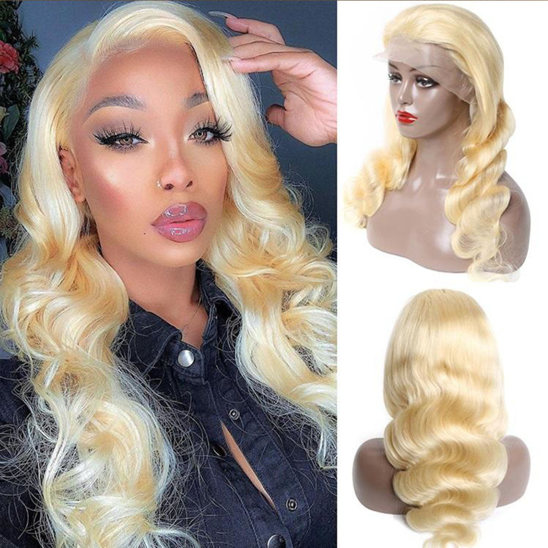 Amella Human Hair Wigs 613 Blonde Color 360 Lace Frontal Wig Pre Plucked Natural Hairline-amellahair
