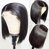 Blunt Cut Bob Wig 14 Inch 4×4 Lace Closure Human Hair Wig For African American - amellahair