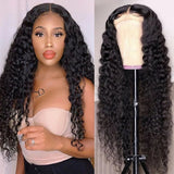 Amella Deep Wave 13x4 Inch Lace Frontal Human Hair Wig Pre Plucked Natural Hair Wigs