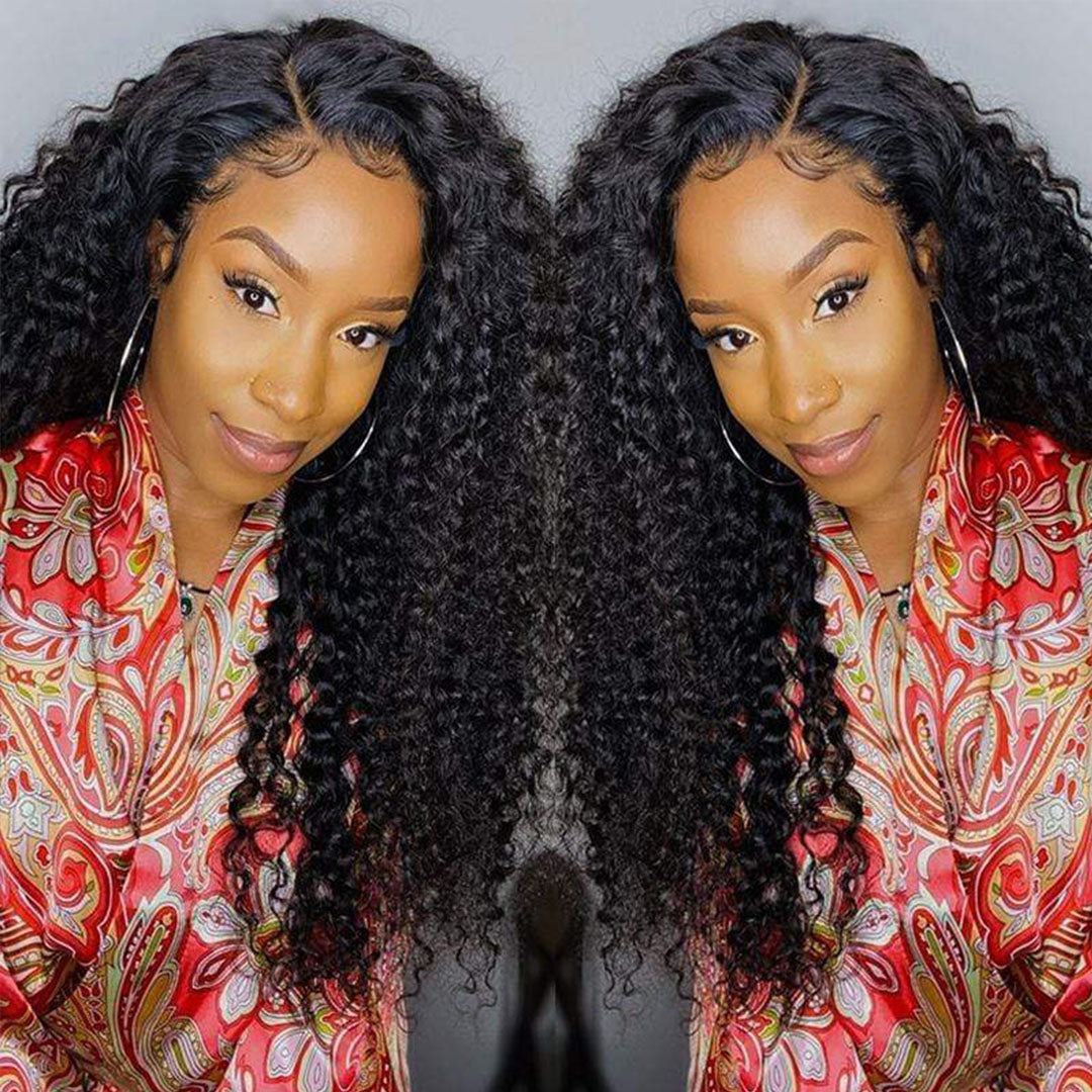 Amella Deep Wave 13x4 Inch Lace Frontal Human Hair Wig Pre Plucked Natural Hair Wigs-amellahair