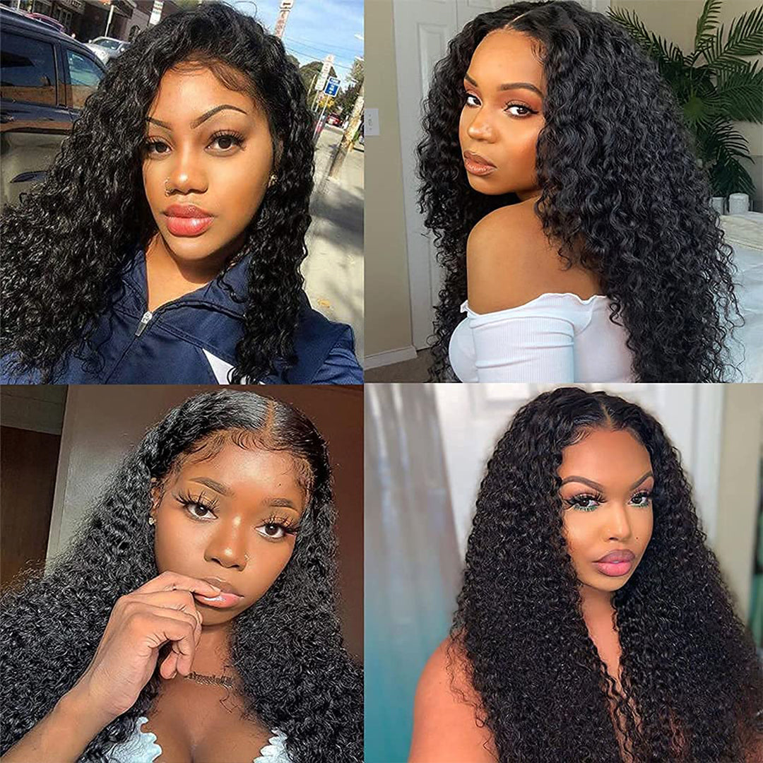 Amella Hair Brazilian Bleached Knots Jerry Curly 13x4 Inch Lace Frontal Wig 100% Human Hair- amellahair