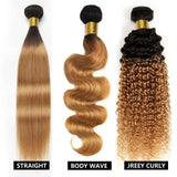 Amella 1 Bundle Deal Brazilian T1B/27 Ombre Color Human Virgin Hair Weave Bundles for All Style - amellahair