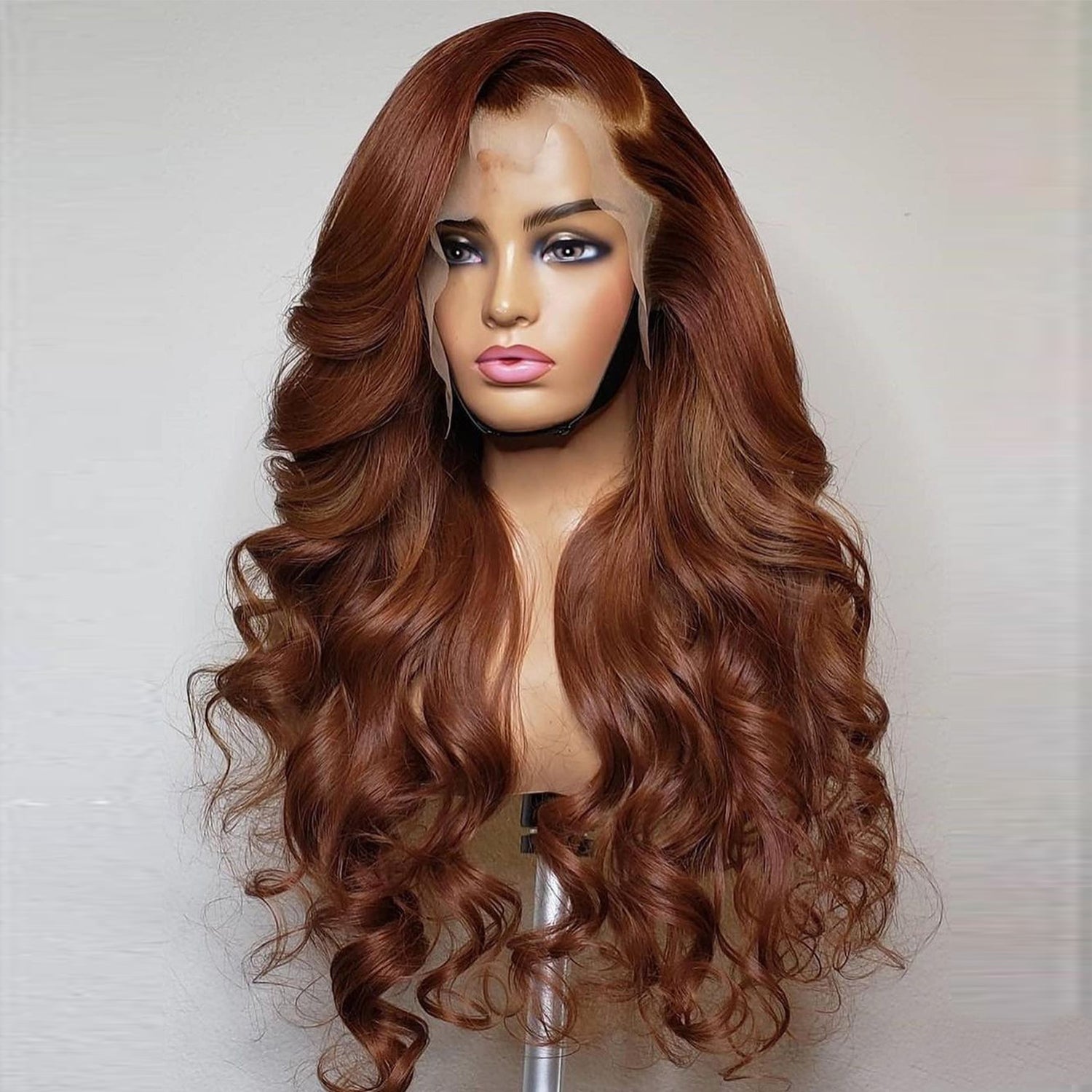 Amella Warm Brown #30 Color Body Wave Virgin Hair 13x4 Lace Front Glueless Wigs