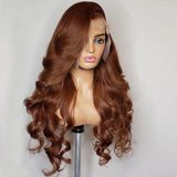 Amella Warm Brown #30 Color Body Wave Virgin Hair 13x4 Lace Front Glueless Wigs