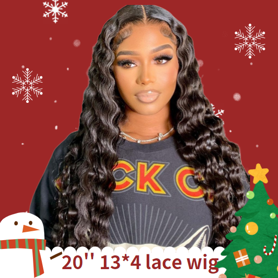 Amella Every Month Flash Sale 13X4 Frontal Deep Wave Wig 20 Inches
