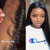 Amella Undetectable Transparent 100% Human Hair 360 HD Lace Frontal Wig Super Silk Straight
