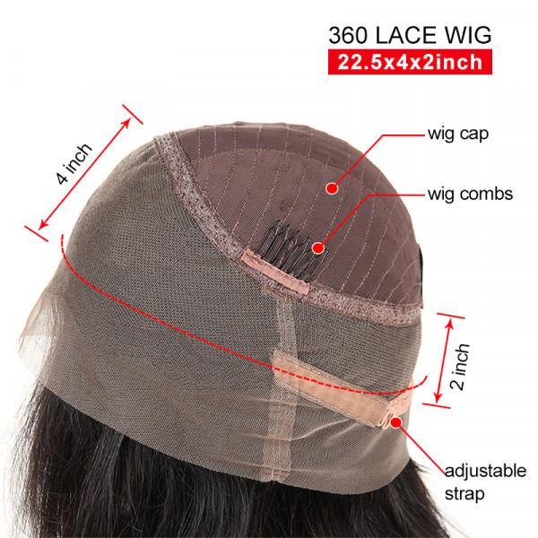 Amella Human Hair Wigs Body Wave 360 Lace Frontal Wig 100% Virgin Human Hair - amellahair