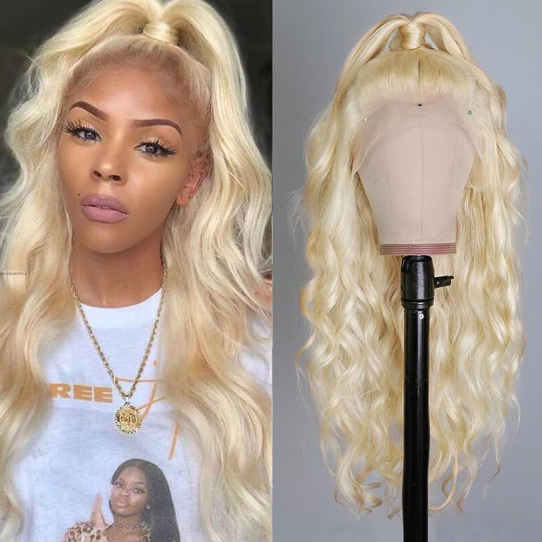 Amella Human Hair Wigs 613 Blonde Color 360 Lace Frontal Wig Pre Plucked Natural Hairline-amellahair