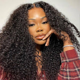 Amella Kinky Curly 360 Lace Frontal Wigs Unprocessed Virgin Human Hair with Baby Hair