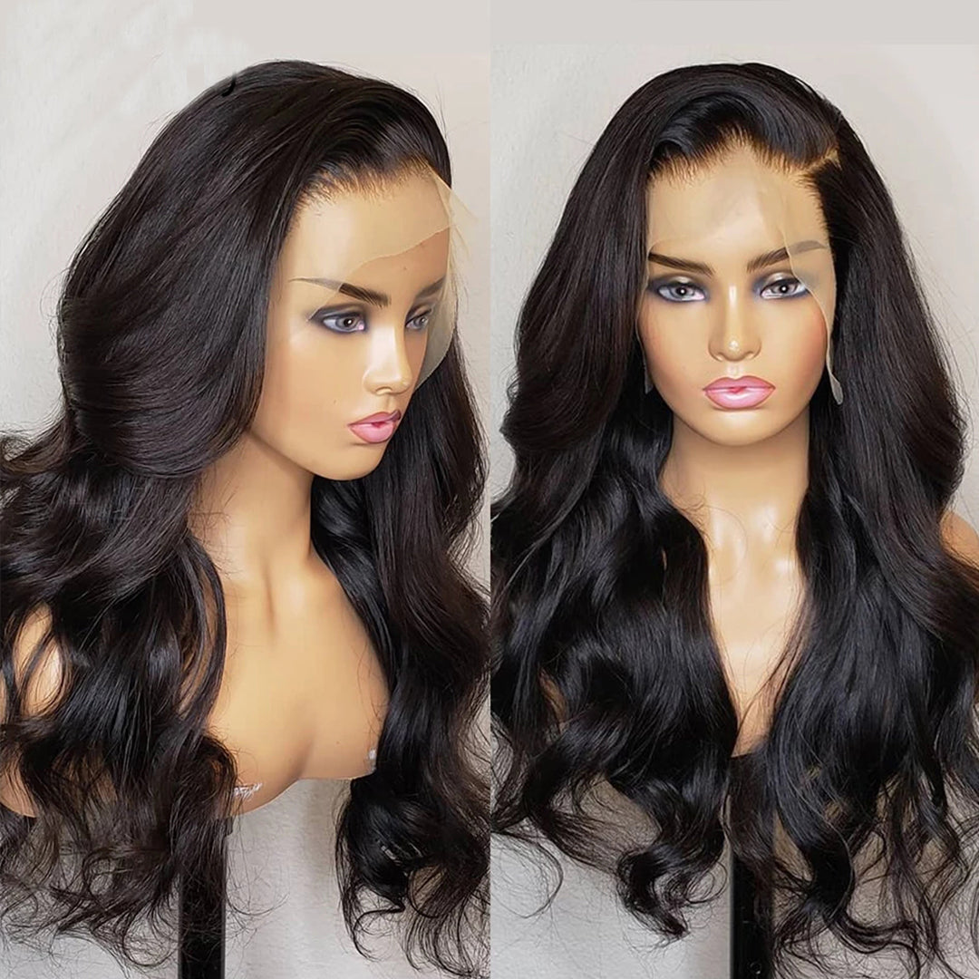 Amella human Hair Wigs Natural Color 360 Lace Frontal Wigs With High Density - amellahair