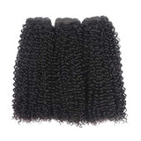 Amella 100% Human Hair Virgin Kinky Curly Hair 3 Bundles with 4*4 Lace Closure - amellahair