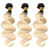 Ombre 1B/613 Brazilian Body Wave 3 Bundles Hair Ombre Blonde Weave For Sale - amellahair