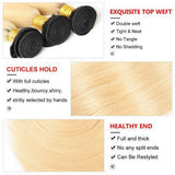 Ombre 1B/613 Straight 3 Bundles Brazilian Blonde Hair Wholesale Price - amellahair