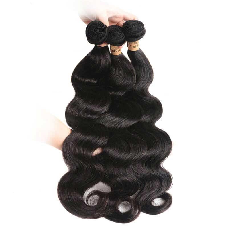 16 18 20 With 14 Inch Closure Brazilian Body Wave Natural Hair Weave - amellahair