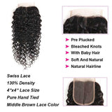 Brazilian Curly Human Hair Bundles With Closure Curly 4x4 Lace Closure - amellahair