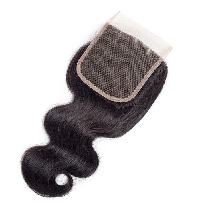 Brazilian Body Wave 4x4 Closure Three Part Middle Part And Free Part - amellahair