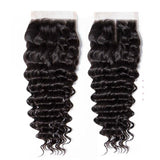 Amella Deep Wave Brazilian Virgin Hair 4X4 Lace Closure