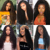 Amella Human Hair Wigs Jerry Curly Wave 4x4 Lace Closure Pre-plucked Wig