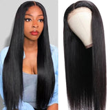 Amella Human Hair Wigs Natural Black  4x4 Lace Closure Wigs 180% Density