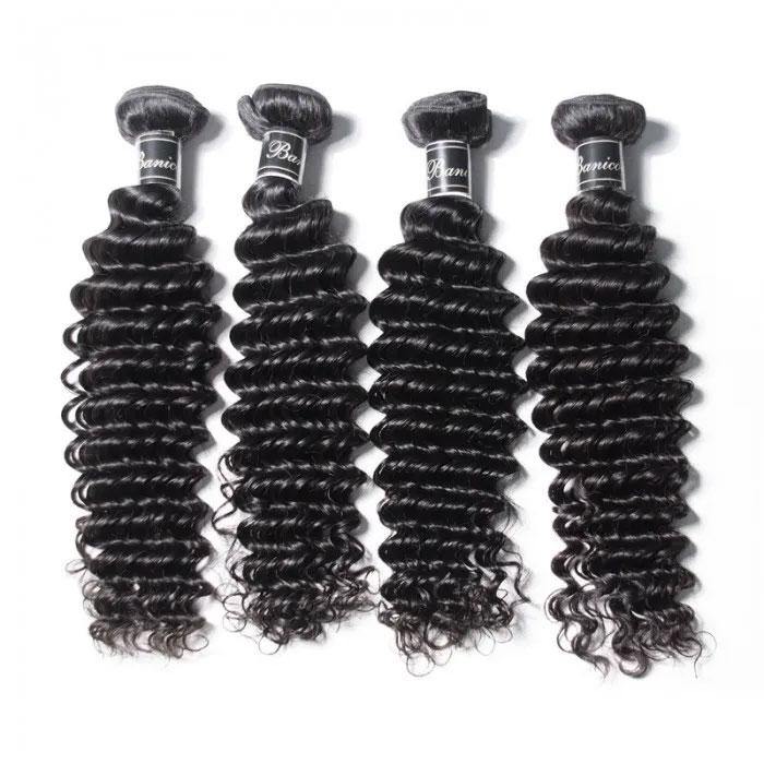 Brazilian Deep Wave Hair 4 Bundles High Quality 10A Human Hair Weave - amellahair