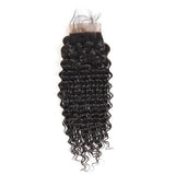 Deep Wave Bundles With Lace 4x4 Closure Brazilian 4 Bundles Hair - amellahair