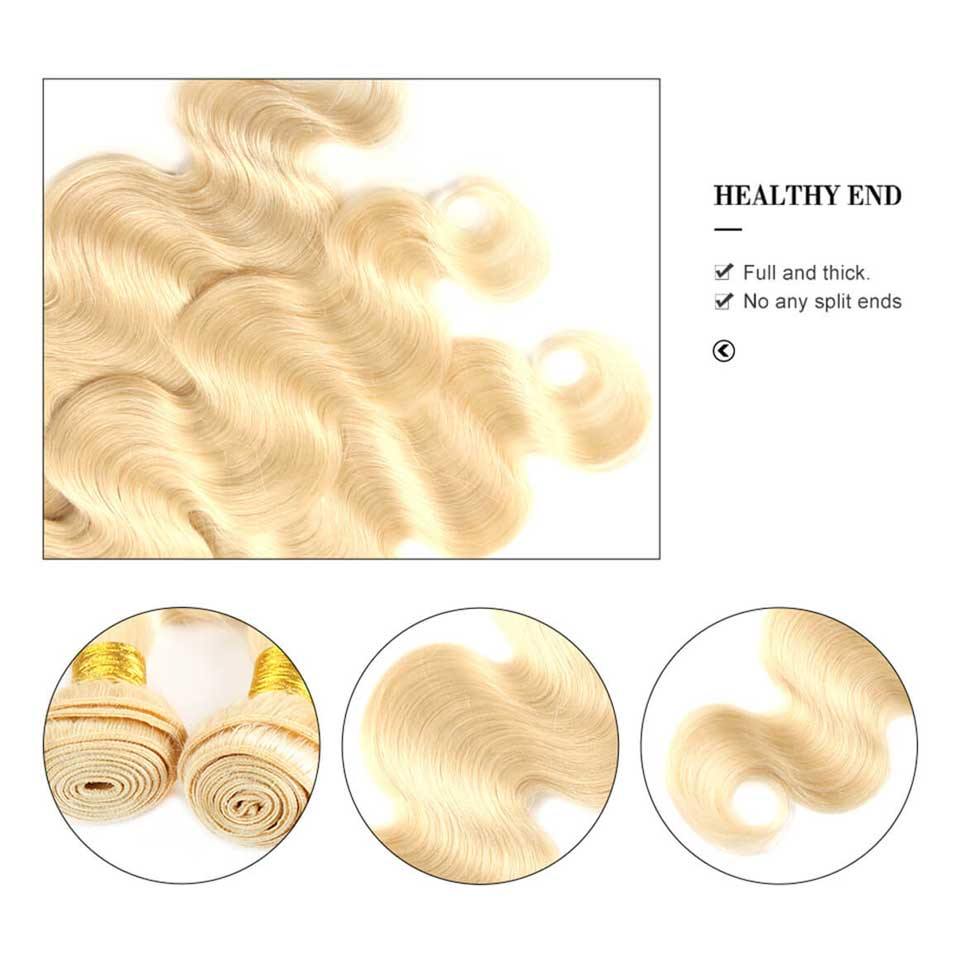 4 Bundles 613 Body Wave Human Hair Weave Bundles - amellahair