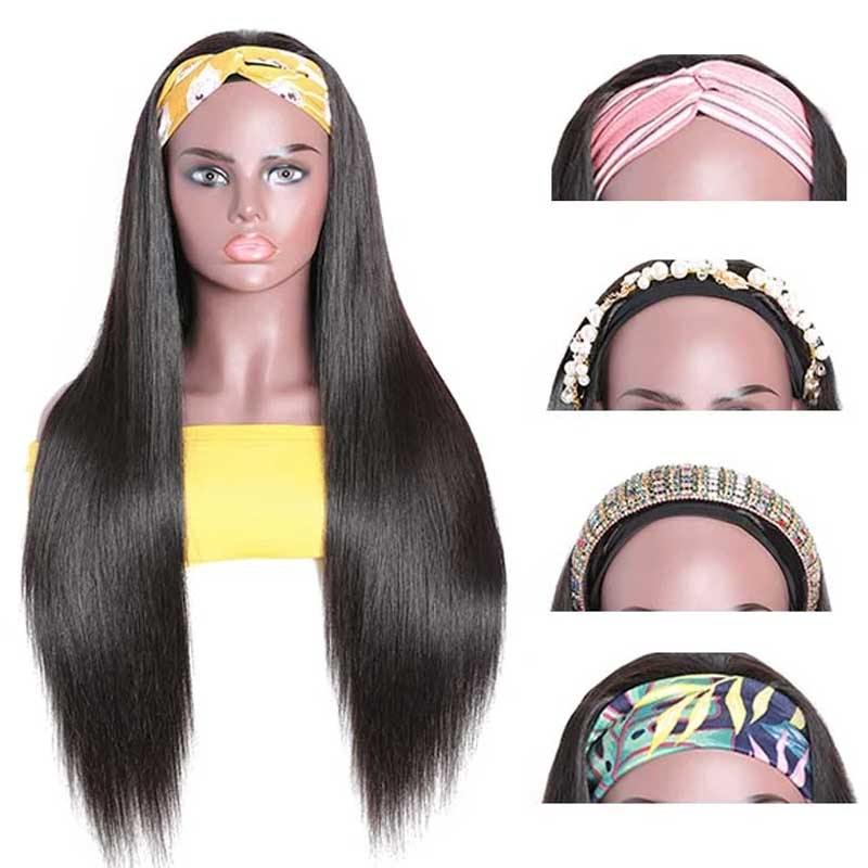 Amella Headband Wigs Glue Free Curly/Straight Human Hair Wigs On Sale For African American - amellahair