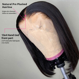 Amella Human Hair Wigs Short Straight 4x4/13x4 Lace Bob Wig 180% Density - amellahair