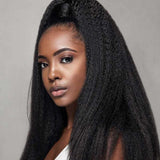 Amella Kinky Straight Human Hair 3 Bundles Natural Black 100% Human Hair Weave - amellahair