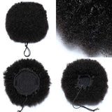 Amella Human Hair Wigs Short Afro Puff Hair Bun Drawstring Ponytail Clip In Hair Extensions - amellahair