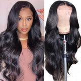 Amella Body Wave 4x4 Lace Closure Wig Middle Part With Baby Hair Realistic Human Hair Wigs