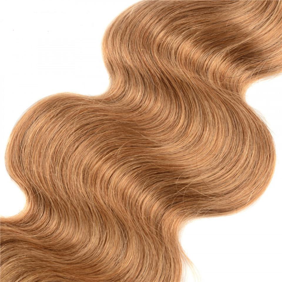 Amella Human Hair #27 Color Virgin Hair Straight/Body Wave 3 Bundles - amellahair