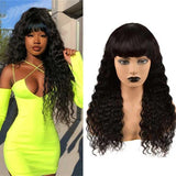 Amella Human Hair Wigs with Bangs Glueless Machine Made Wigs for Women Real Hair Wig