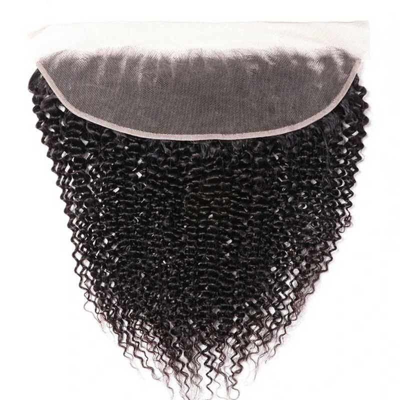 Kinky Curly Lace Frontal 13x4 Pre Plucked Lace Frontal Human Virgin Hair - amellahair