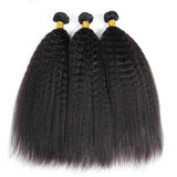Amella Kinky Straight Human Hair 3 Bundles Natural Black 100% Human Hair Weave - amellahair