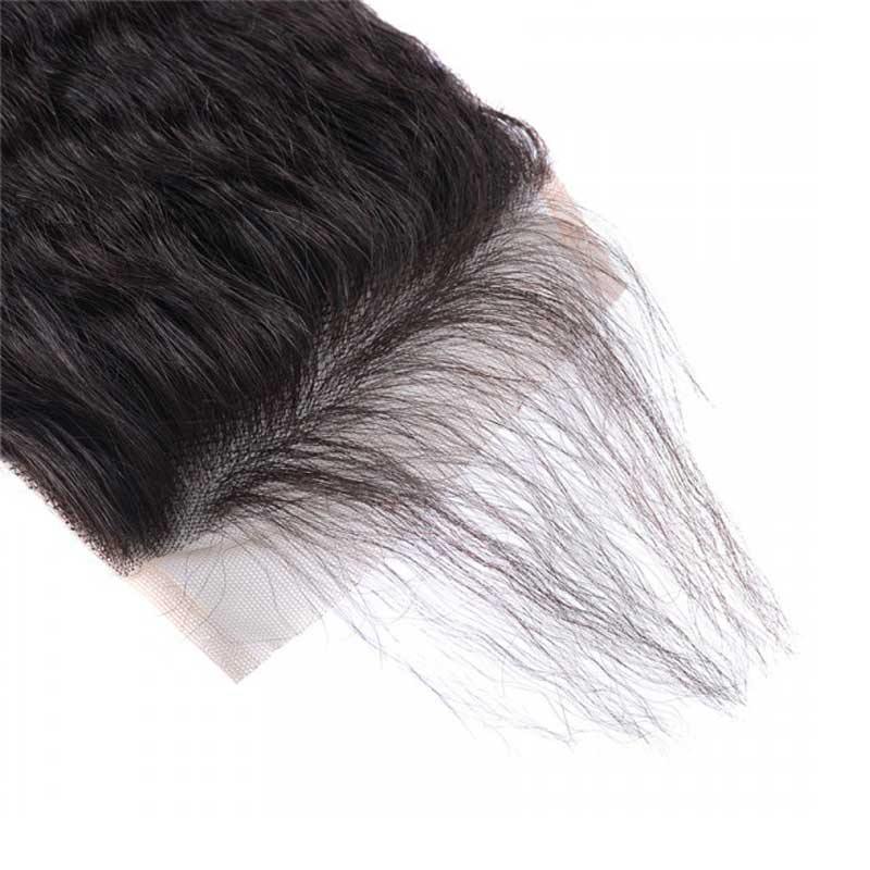 Kinky Straight 4x4 Lace Closure 100% Virgin Human Hair - amellahair