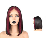 1B 99J Mix Color Straight Bob Lace Front Wig - amellahair