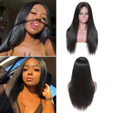 Amella Human Hair Wigs Silk Straight 4x4 Lace Closure Wig Bone Straight Wig Online - amellahair