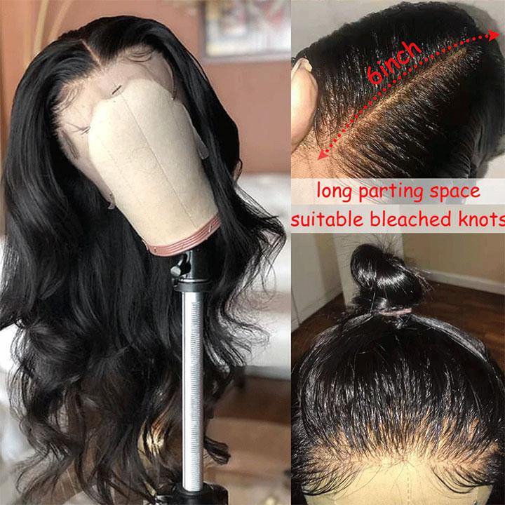 13x6 Inch Lace Frontal Wig Long Body Wave Human Hair Wigs - amellahair