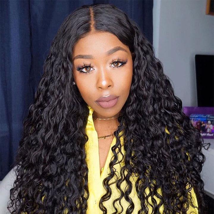 Amella Human Hair Wig Wet And Wavy 360 Lace Frontal Wig For Black Women - amellahair
