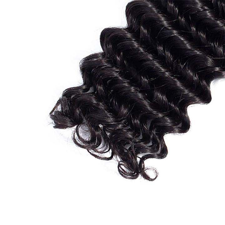 1 Bundle Deep Wave Hair Natural Black Human Hair - amellahair