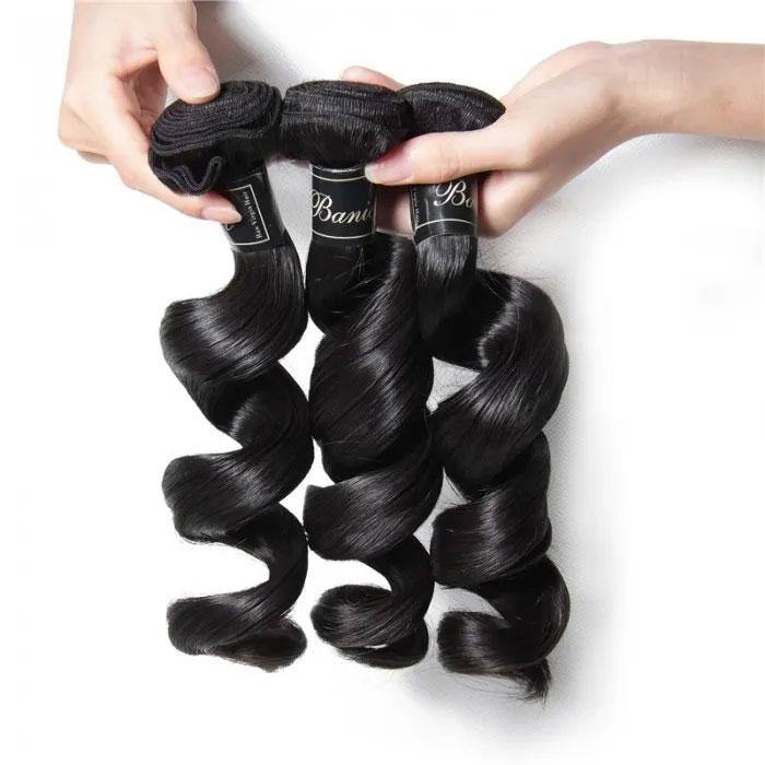 Loose Wave Weave 3 Bundles Brazilian Human Virgin Hair Bundles For Sale - amellahair