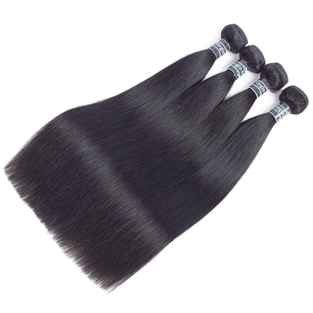 Brazilian Hair 4 Bundle Deals Straight Virgin Human Hair 100% Unprocessed Hair - amellahair